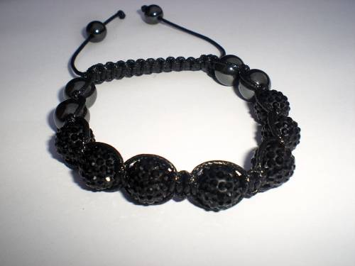 Black shamballa deals bracelet