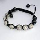 White Shamballa crystal bracelet